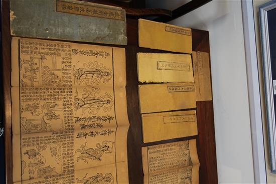 An important collection of Chinese woodblock printed sutras, Ming dynasty, 15th century and later, the largest sutra 30cm
